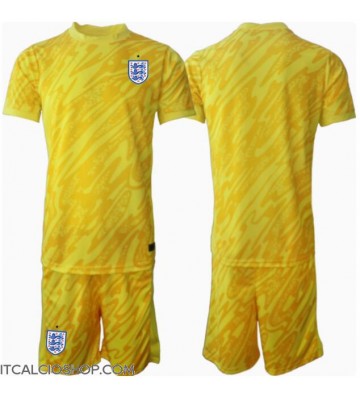 Inghilterra Portiere Seconda Maglia Bambino Europei 2024 Manica Corta (+ Pantaloni corti)